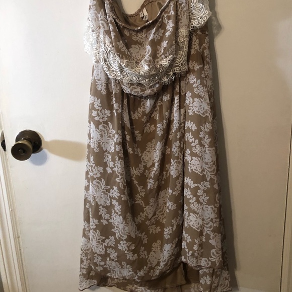 Studio Y Strapless Boho Style Dress XL with lace details Cottage core Coquette - Picture 2 of 8